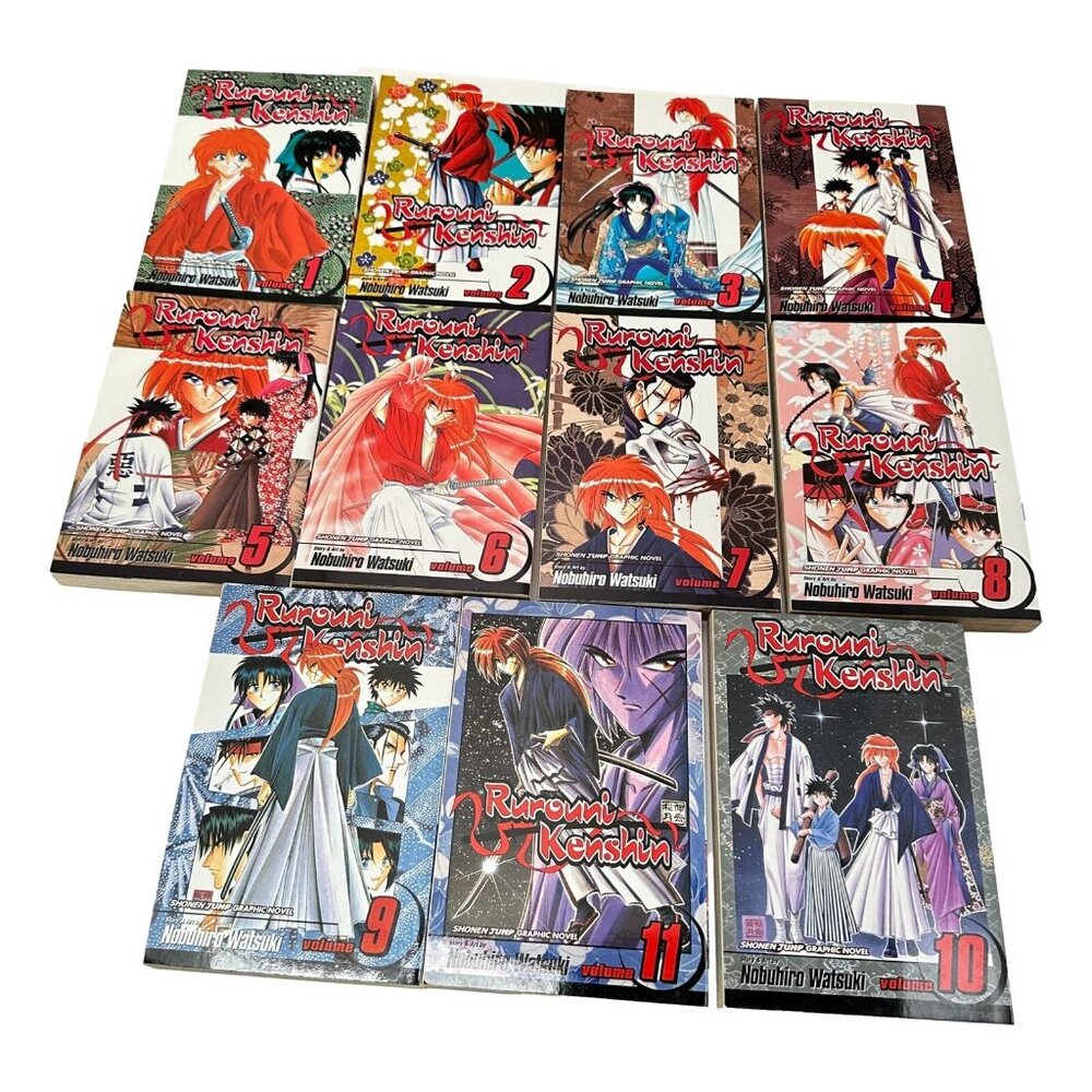Rurouni Kenshin Manga Graphic Novel Lot 11 Nobuhiro Watsuki Vol 1 to 11 Engli PB
